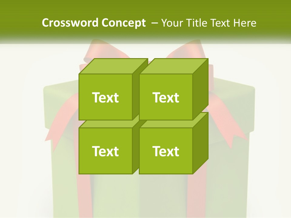 A Green Present Box With A Red Bow On It PowerPoint Template