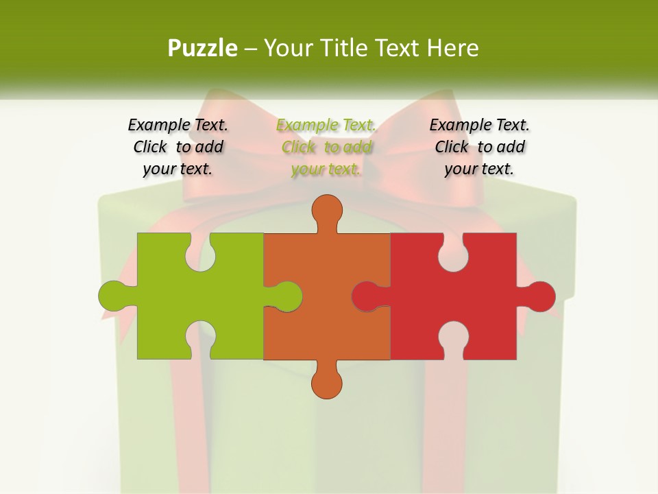 A Green Present Box With A Red Bow On It PowerPoint Template