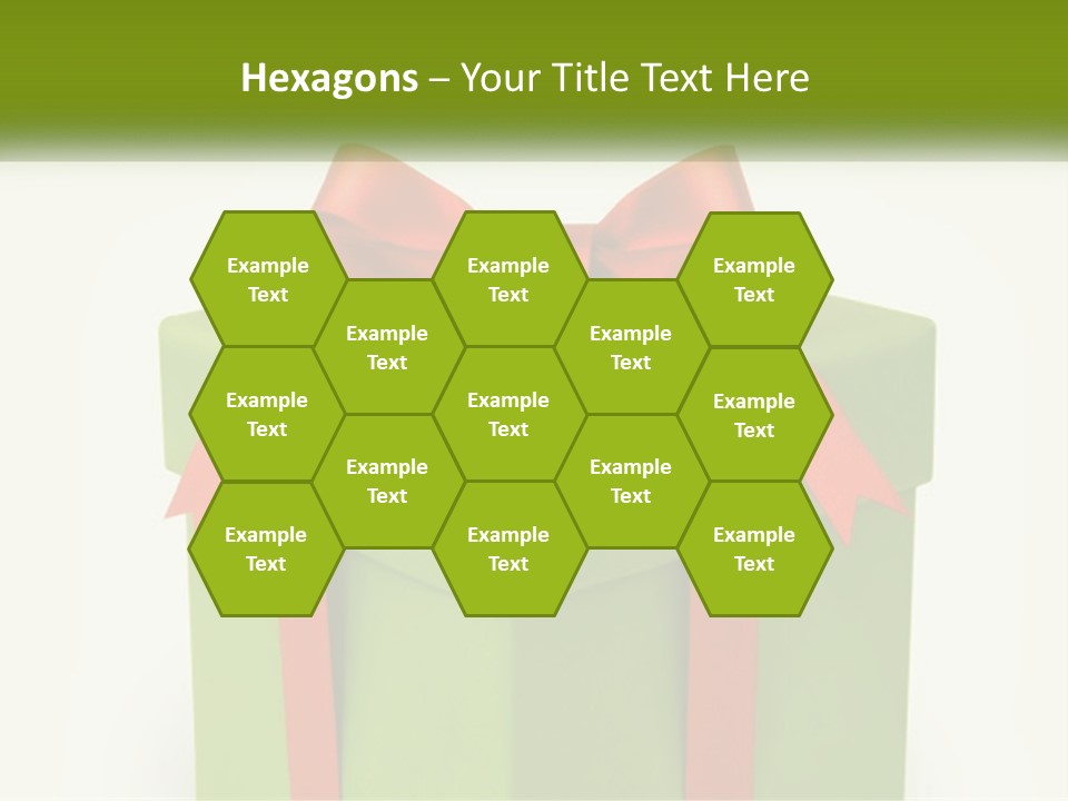 A Green Present Box With A Red Bow On It PowerPoint Template