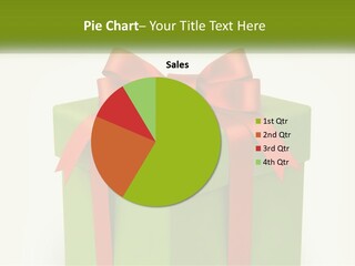 A Green Present Box With A Red Bow On It PowerPoint Template