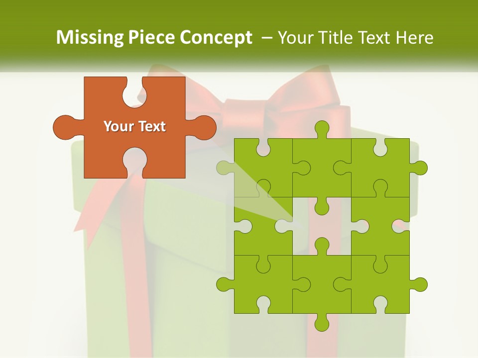 A Green Present Box With A Red Bow On It PowerPoint Template