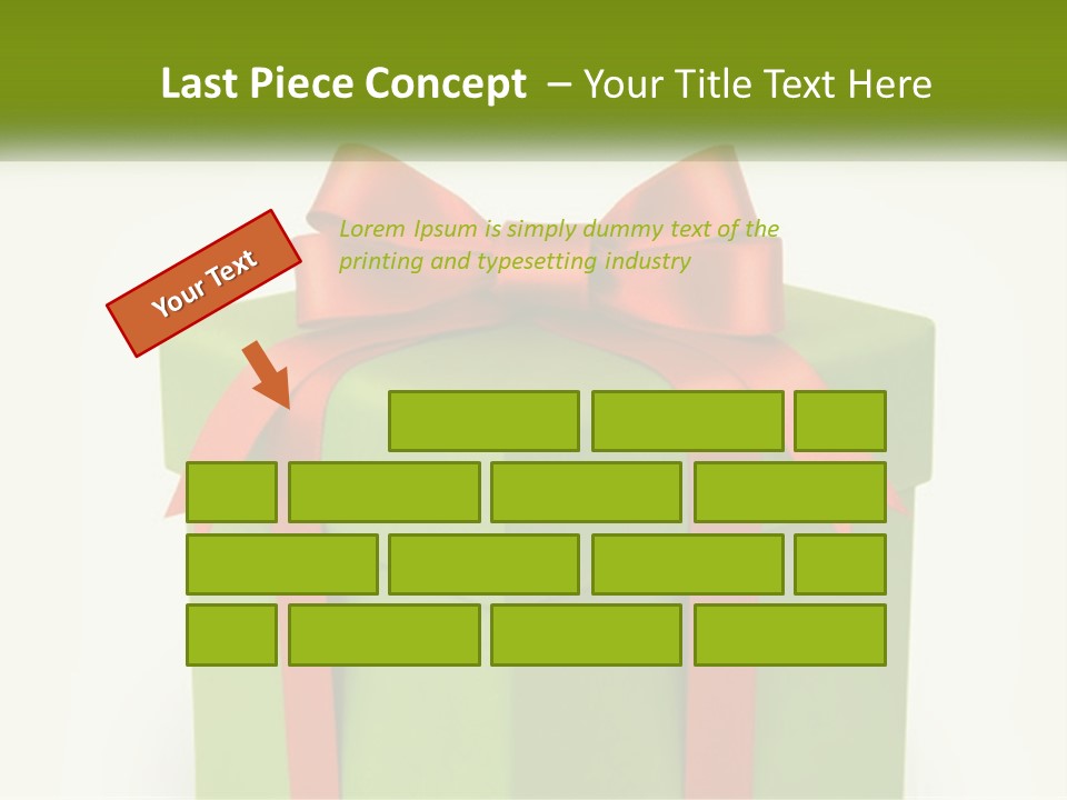 A Green Present Box With A Red Bow On It PowerPoint Template