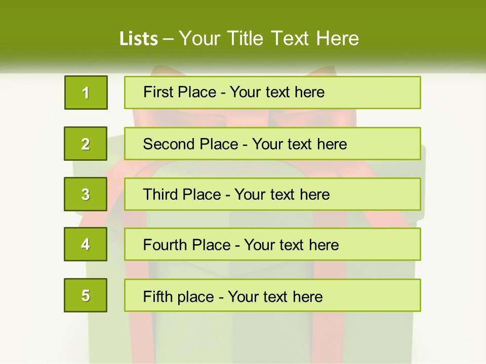 A Green Present Box With A Red Bow On It PowerPoint Template