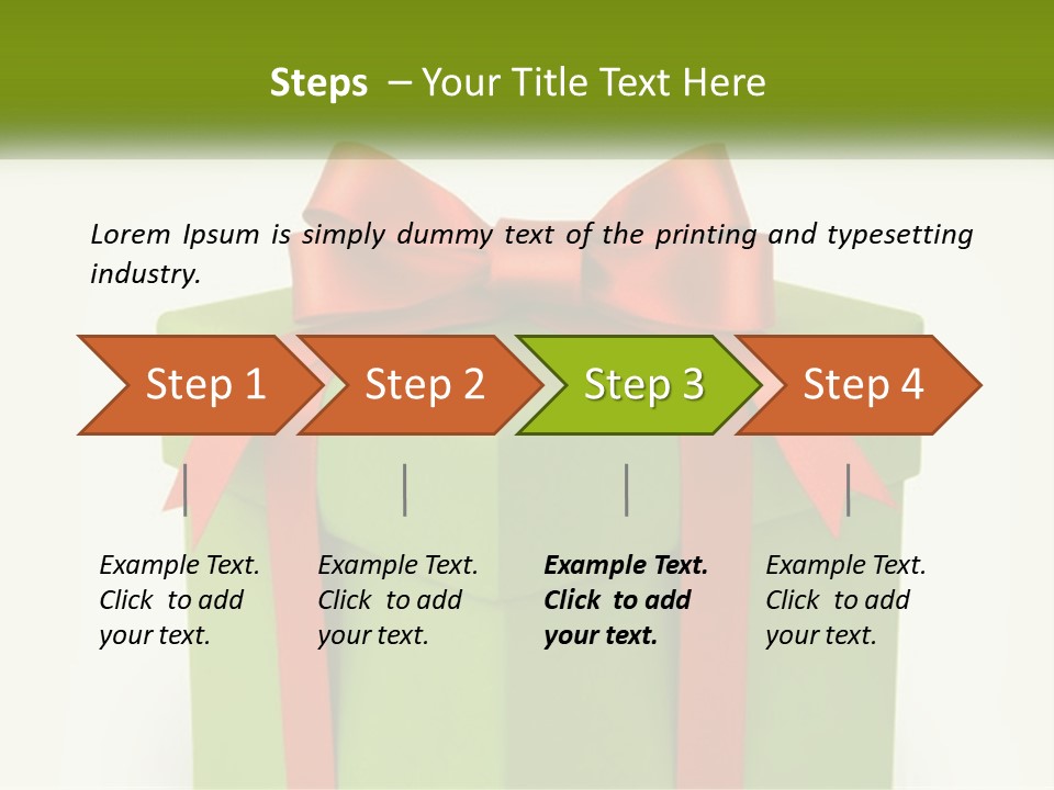 A Green Present Box With A Red Bow On It PowerPoint Template