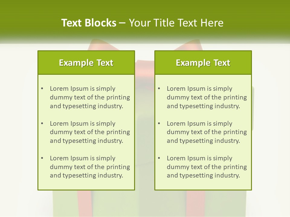 A Green Present Box With A Red Bow On It PowerPoint Template