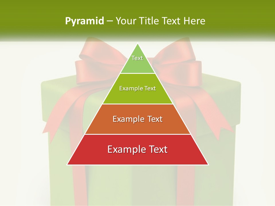 A Green Present Box With A Red Bow On It PowerPoint Template