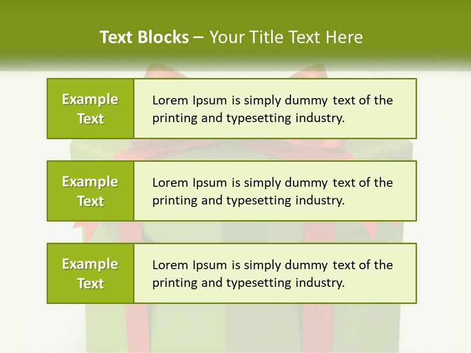 A Green Present Box With A Red Bow On It PowerPoint Template