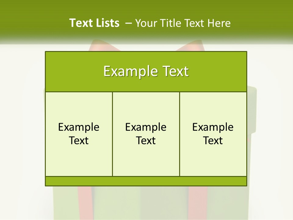 A Green Present Box With A Red Bow On It PowerPoint Template