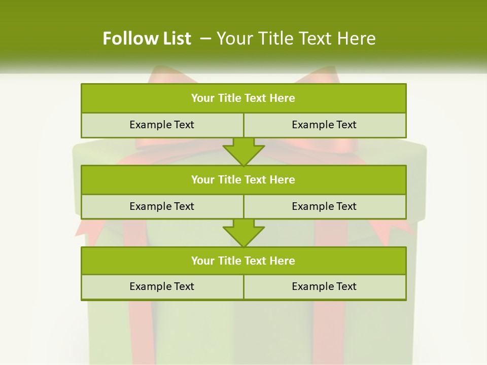 A Green Present Box With A Red Bow On It PowerPoint Template