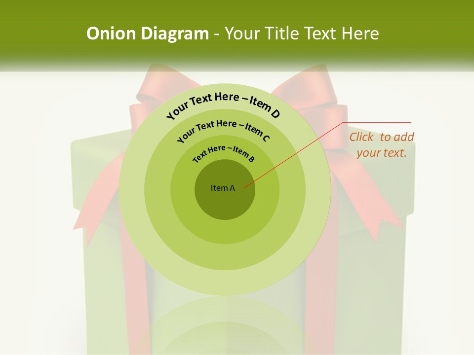 A Green Present Box With A Red Bow On It PowerPoint Template