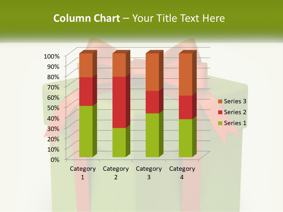 A Green Present Box With A Red Bow On It PowerPoint Template