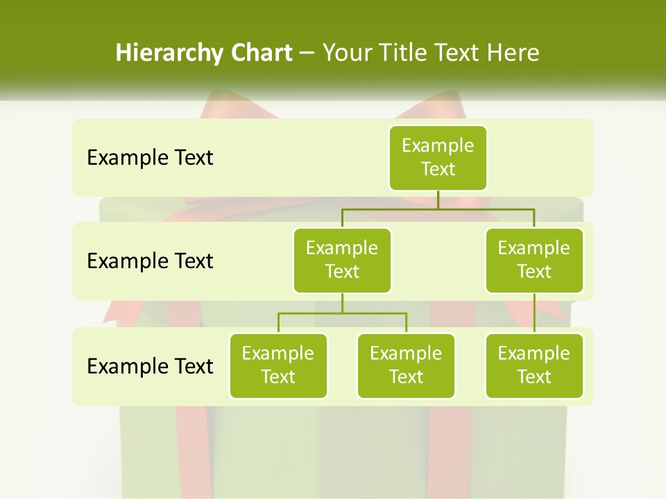 A Green Present Box With A Red Bow On It PowerPoint Template