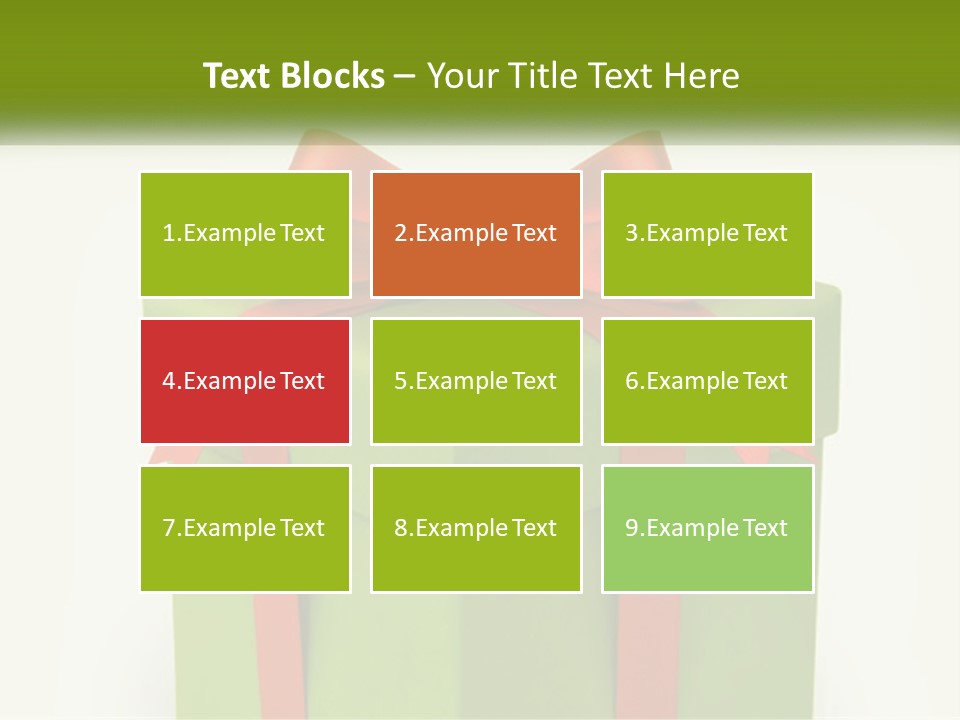 A Green Present Box With A Red Bow On It PowerPoint Template