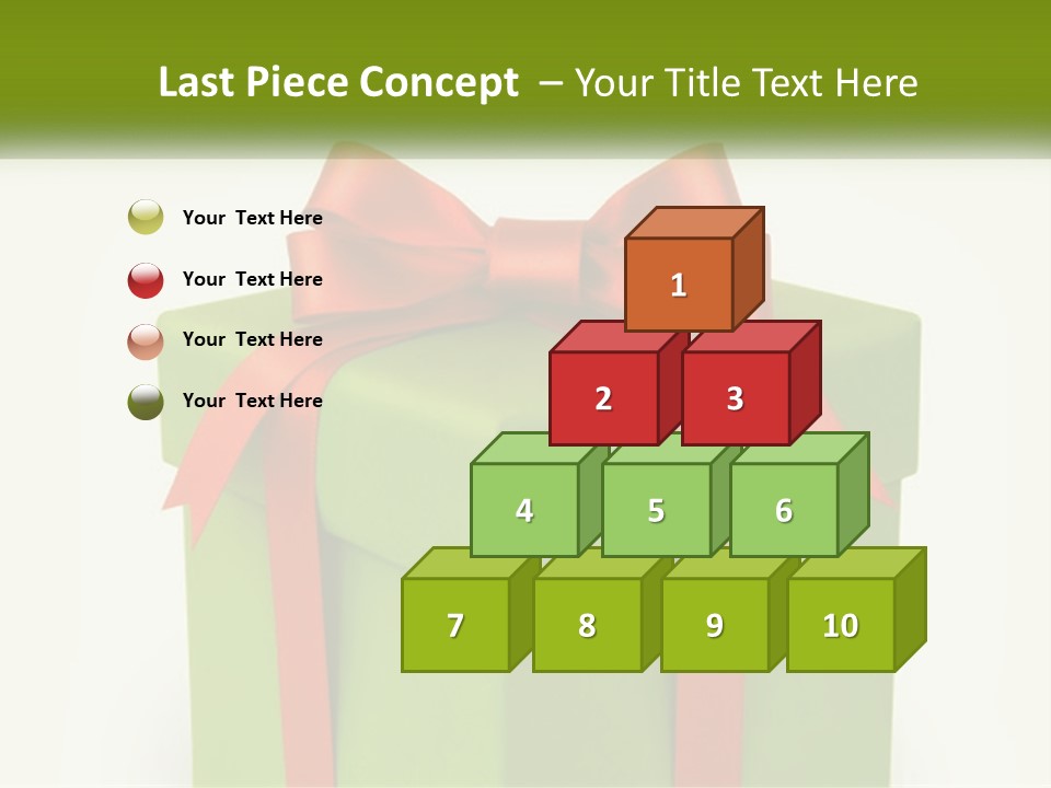 A Green Present Box With A Red Bow On It PowerPoint Template