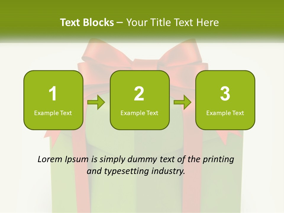 A Green Present Box With A Red Bow On It PowerPoint Template