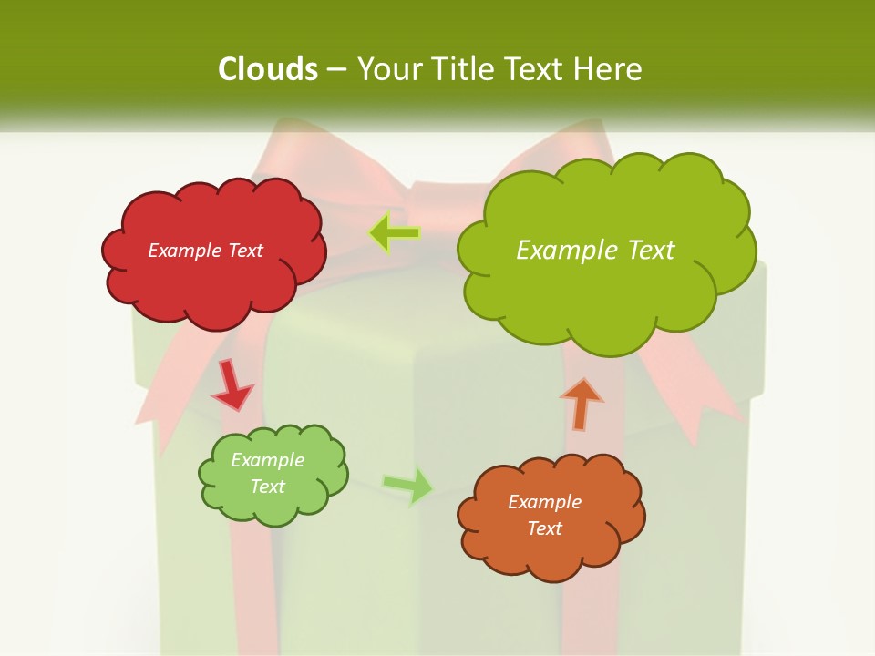 A Green Present Box With A Red Bow On It PowerPoint Template