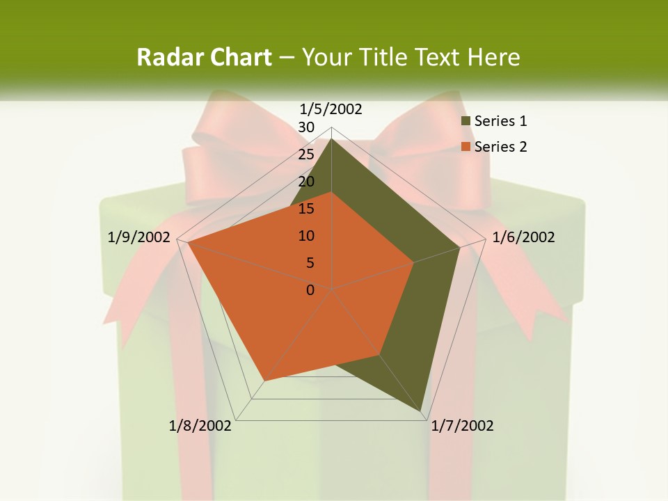 A Green Present Box With A Red Bow On It PowerPoint Template