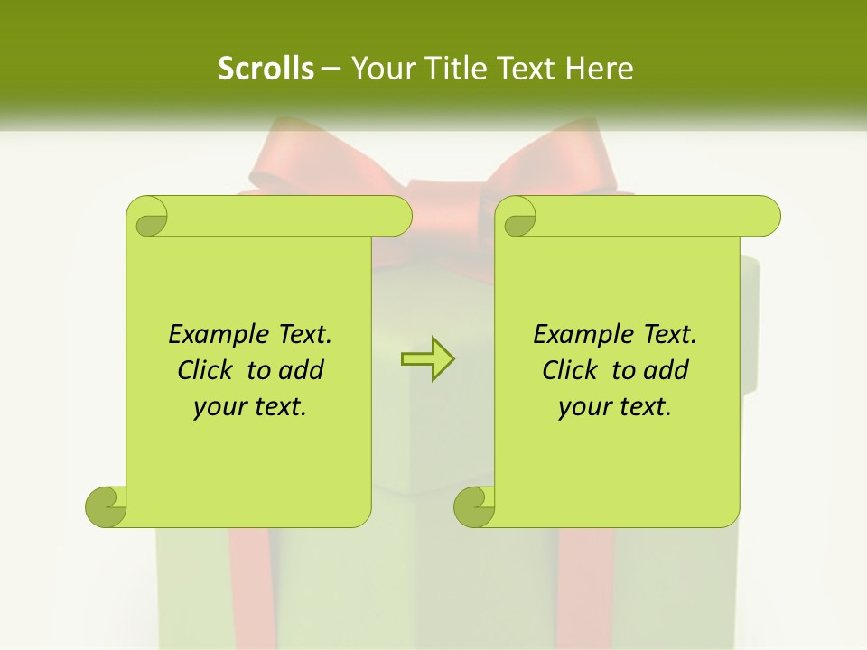 A Green Present Box With A Red Bow On It PowerPoint Template