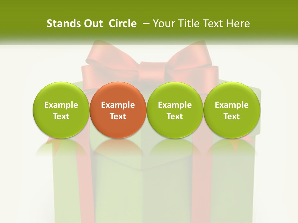 A Green Present Box With A Red Bow On It PowerPoint Template