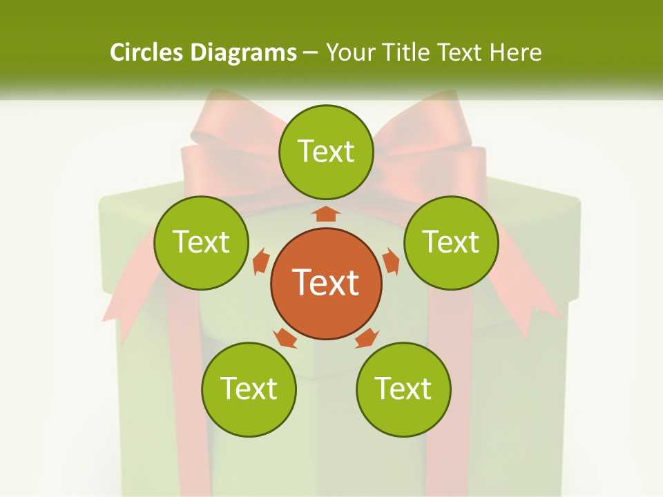 A Green Present Box With A Red Bow On It PowerPoint Template