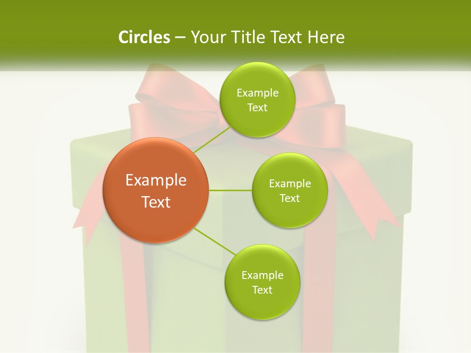 A Green Present Box With A Red Bow On It PowerPoint Template