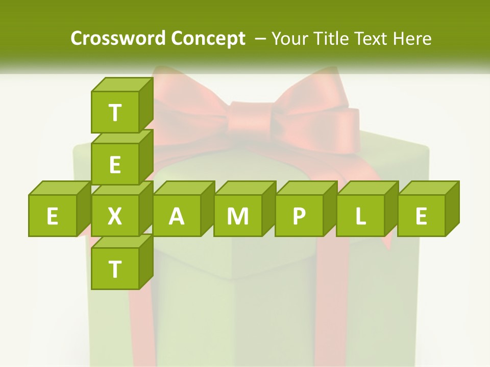A Green Present Box With A Red Bow On It PowerPoint Template