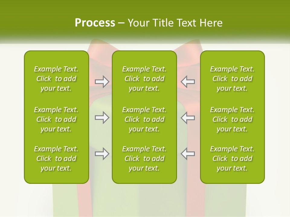 A Green Present Box With A Red Bow On It PowerPoint Template