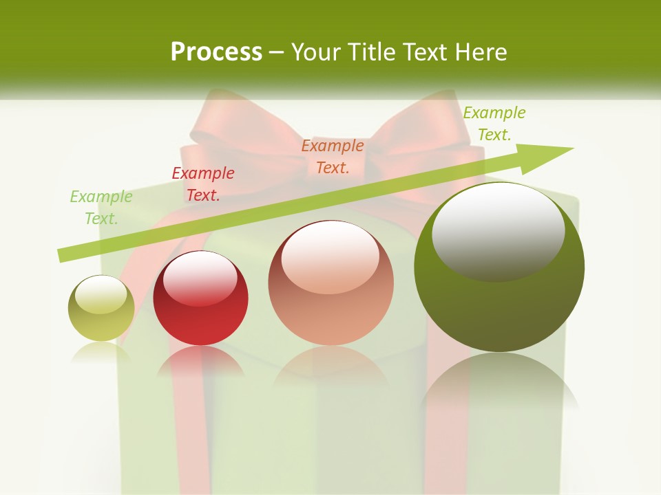 A Green Present Box With A Red Bow On It PowerPoint Template