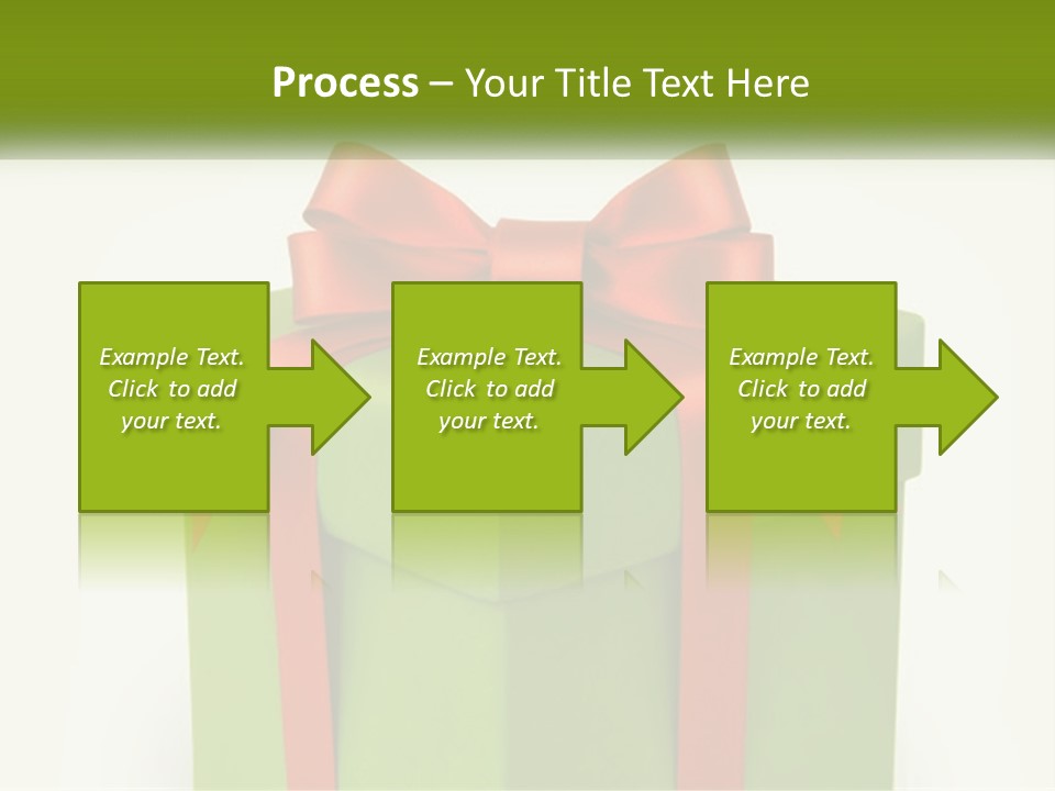 A Green Present Box With A Red Bow On It PowerPoint Template