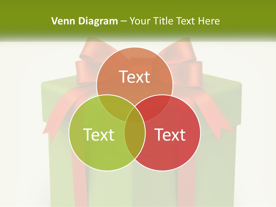 A Green Present Box With A Red Bow On It PowerPoint Template