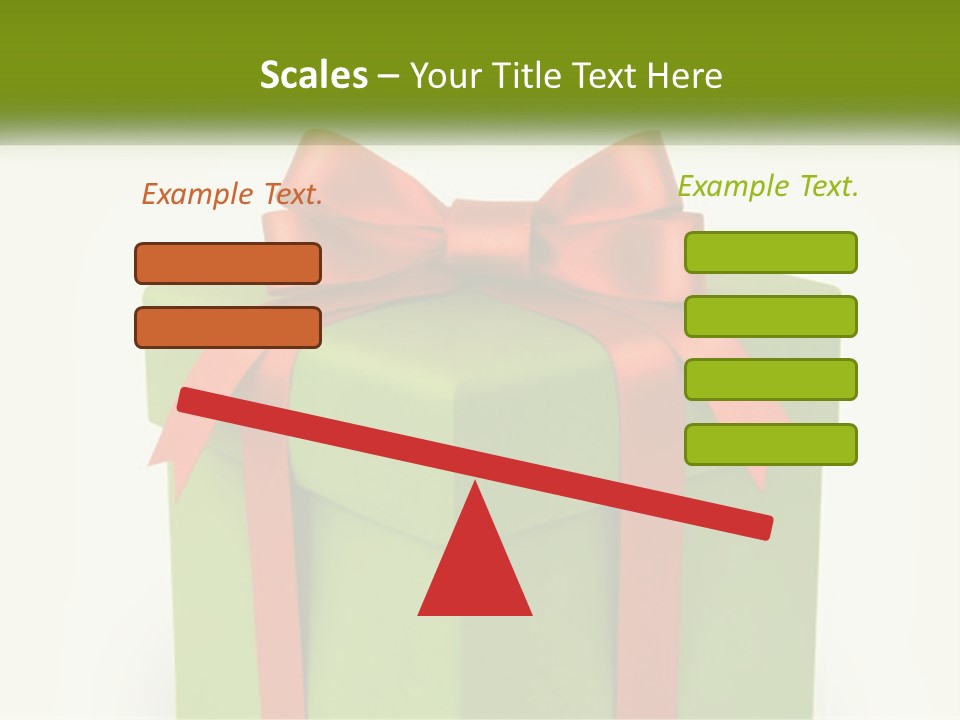 A Green Present Box With A Red Bow On It PowerPoint Template