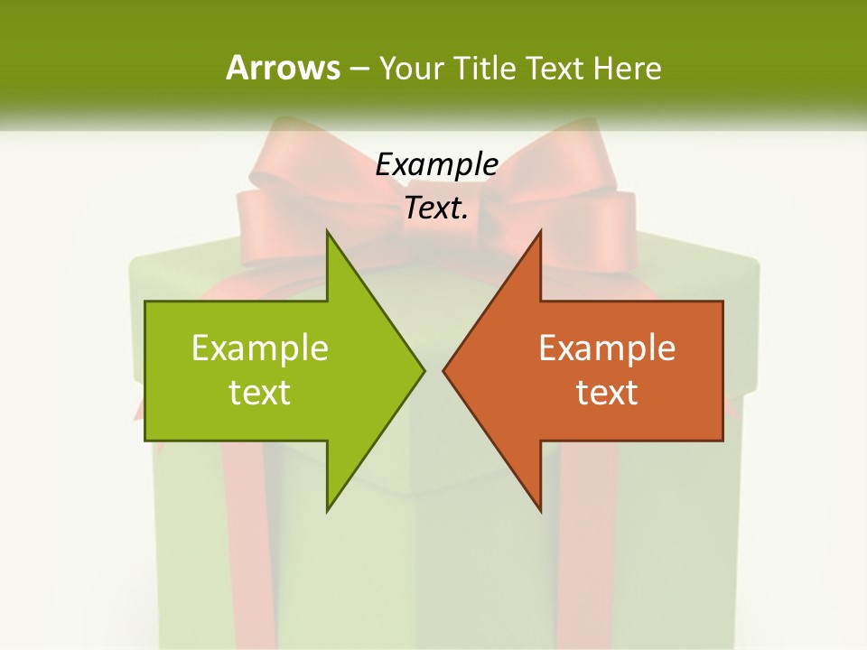 A Green Present Box With A Red Bow On It PowerPoint Template