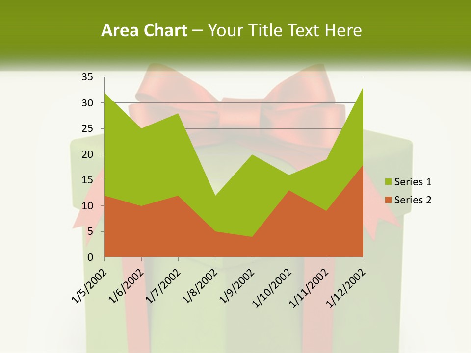 A Green Present Box With A Red Bow On It PowerPoint Template