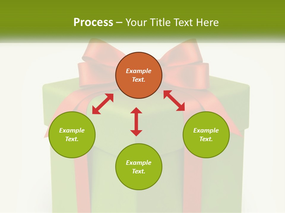 A Green Present Box With A Red Bow On It PowerPoint Template