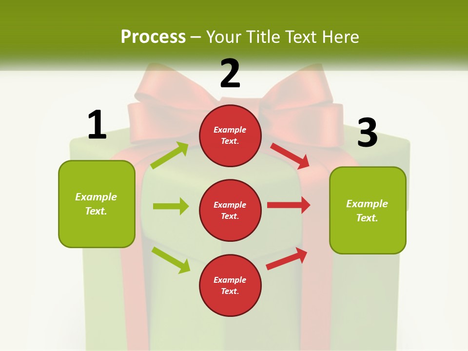 A Green Present Box With A Red Bow On It PowerPoint Template
