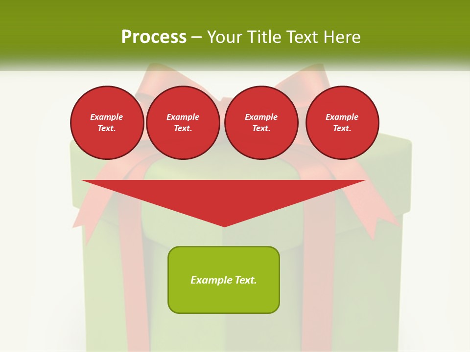 A Green Present Box With A Red Bow On It PowerPoint Template