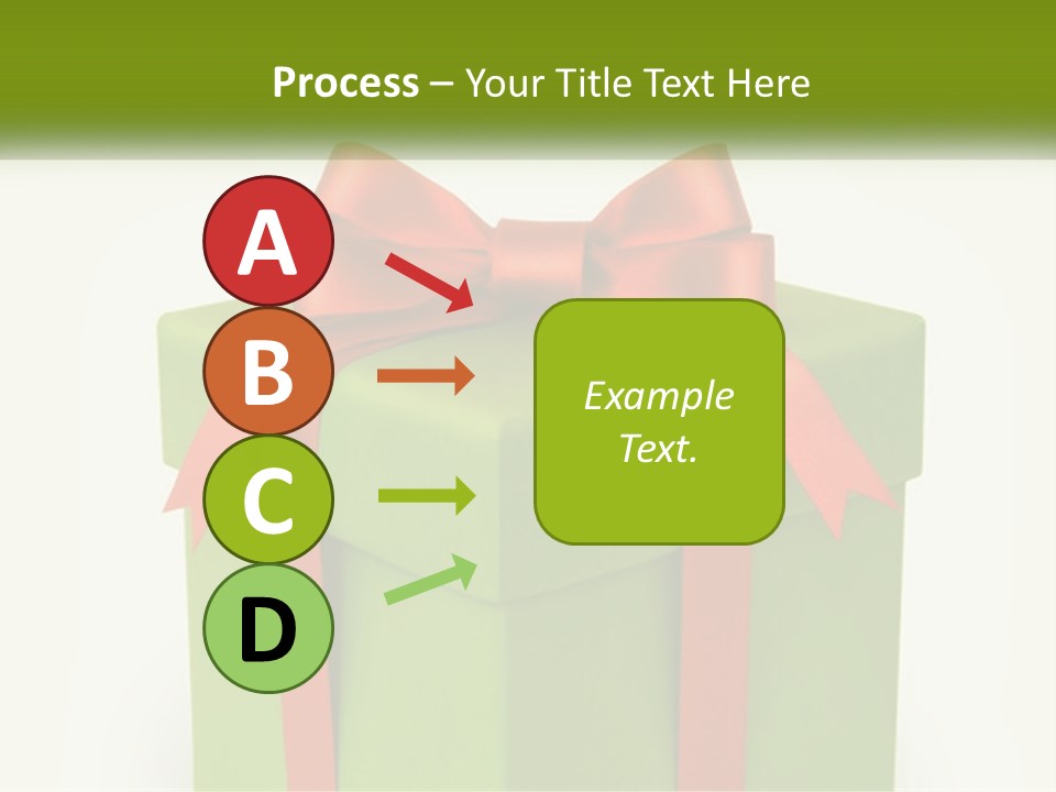 A Green Present Box With A Red Bow On It PowerPoint Template
