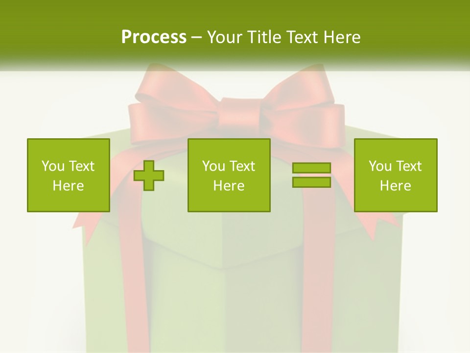 A Green Present Box With A Red Bow On It PowerPoint Template