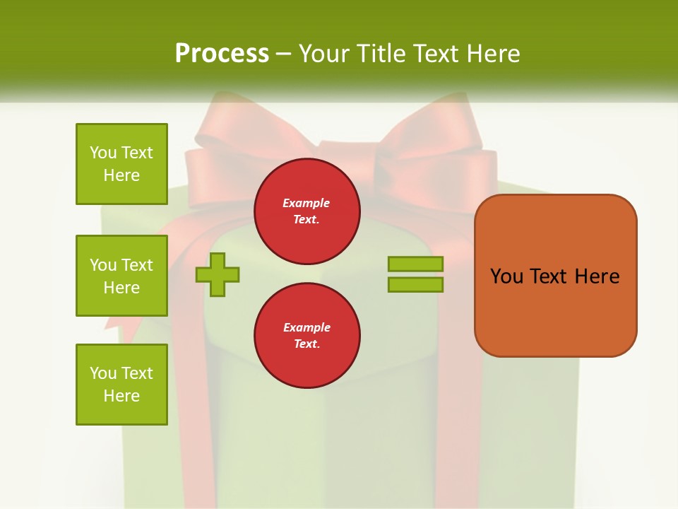 A Green Present Box With A Red Bow On It PowerPoint Template