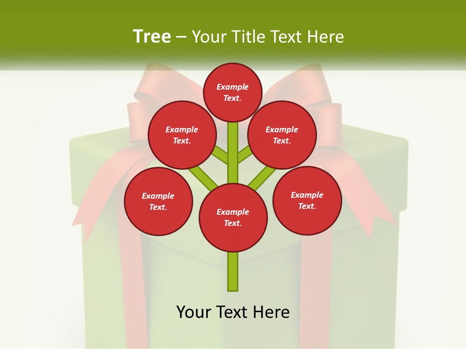 A Green Present Box With A Red Bow On It PowerPoint Template