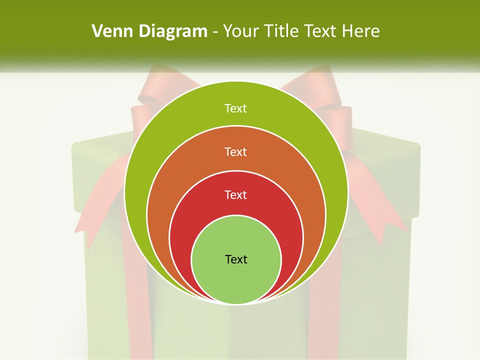 A Green Present Box With A Red Bow On It PowerPoint Template