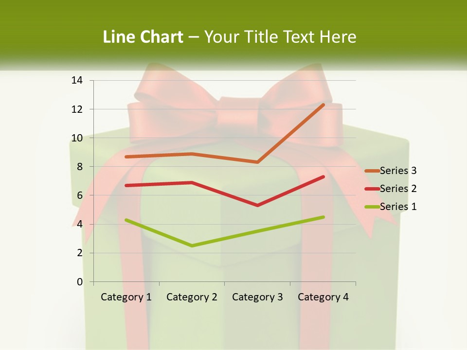 A Green Present Box With A Red Bow On It PowerPoint Template