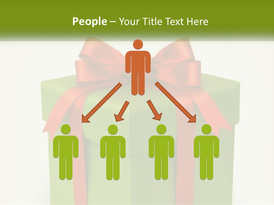 A Green Present Box With A Red Bow On It PowerPoint Template