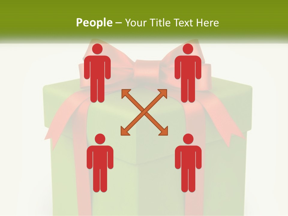 A Green Present Box With A Red Bow On It PowerPoint Template