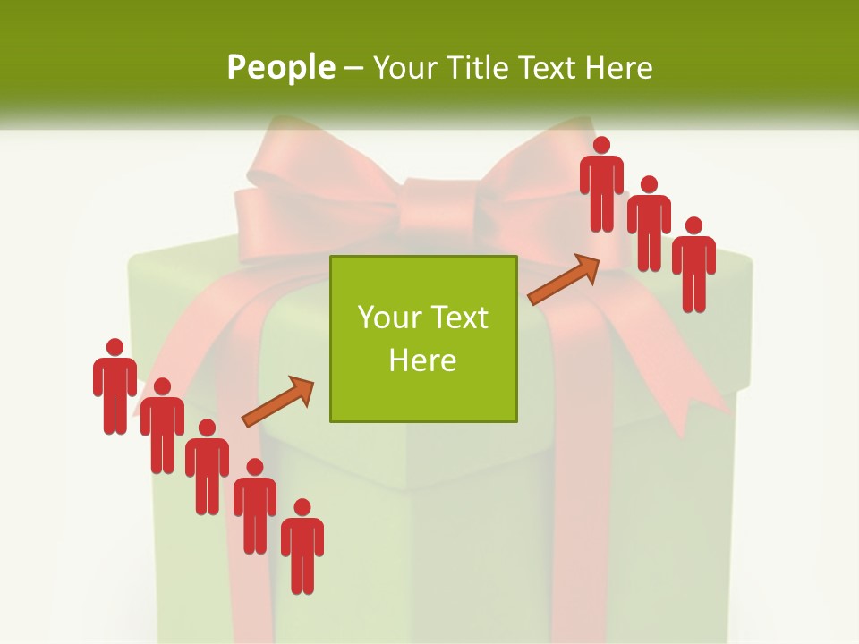 A Green Present Box With A Red Bow On It PowerPoint Template
