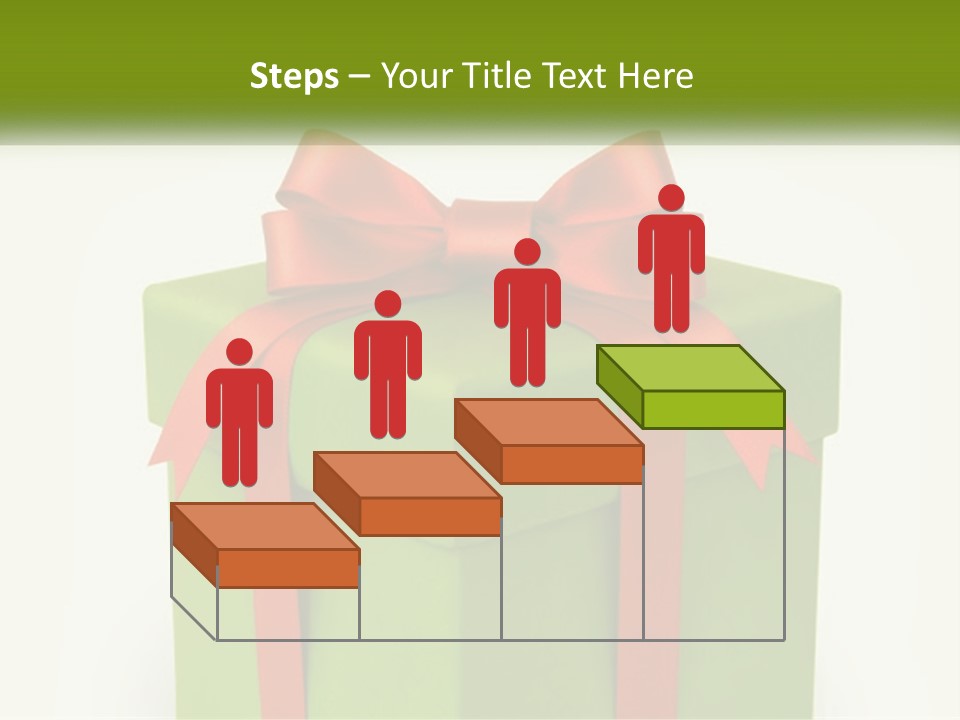A Green Present Box With A Red Bow On It PowerPoint Template