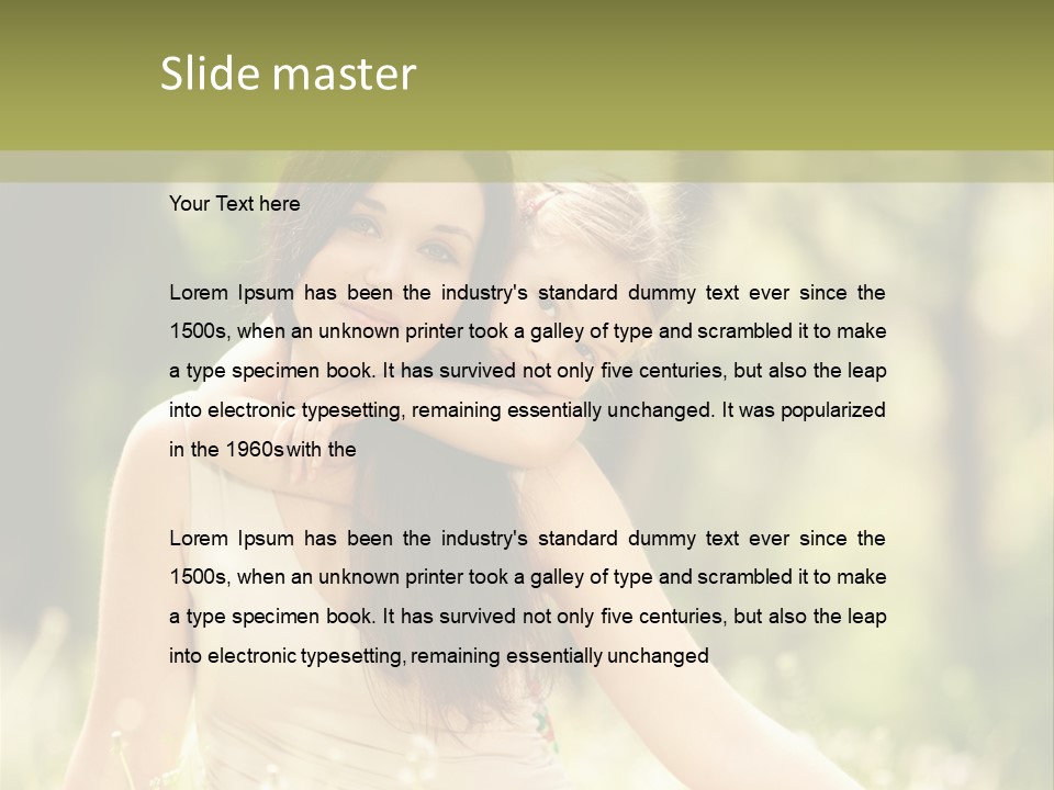 A Woman And A Child Are Sitting In The Grass PowerPoint Template