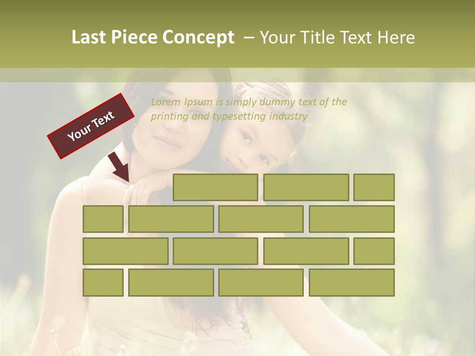 A Woman And A Child Are Sitting In The Grass PowerPoint Template