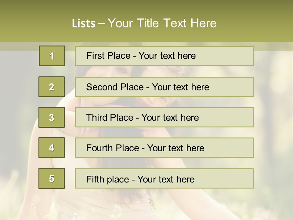 A Woman And A Child Are Sitting In The Grass PowerPoint Template