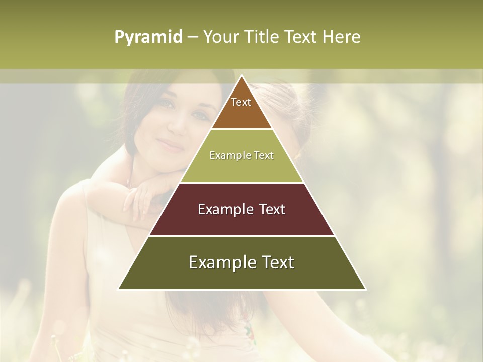 A Woman And A Child Are Sitting In The Grass PowerPoint Template